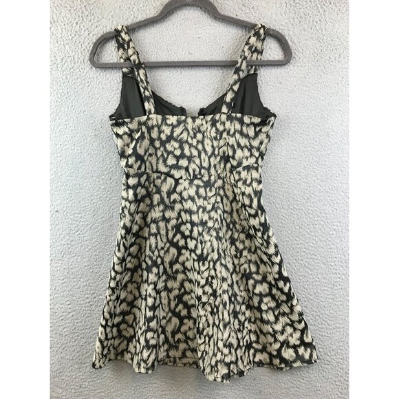 FREE PEOPLE CHRISSY ANIMAL PRINT MINI DRESS SIZE 2 - Picture 4 of 14